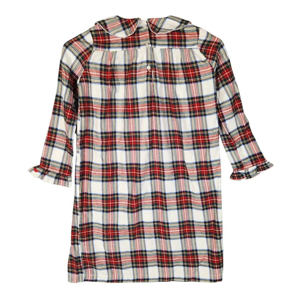 Petite Plume Nightgown‎ Girl's 8 Multicolor Plaid Smocked Preppy Classic Holiday